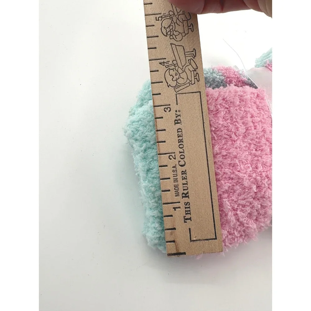 Unbranded Fuzzy Socks OS Pink Blue Chevron Zig‎ Zag Plush Cozy Slipper Socks